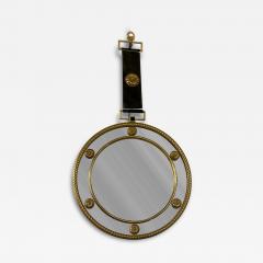 Maison Bagu s 1970s Bronze and suede wall mirror attributed to maison Bagu s - 4583313