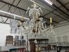  Maison Bagu s 19th Century Italian Giltwood And Crystal Genovese Chandelier - 3762815