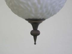  Maison Bagu s 2 Italian Modern Neoclassical Brass Milk Glass Ball Pendants Flush Mounts - 1723001
