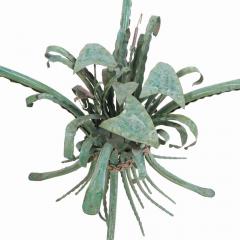  Maison Bagu s A Green Leafy Iron and Glass Table in the manner of Maison Bagues C 1970  - 4272083