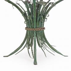  Maison Bagu s A Green Leafy Iron and Glass Table in the manner of Maison Bagues C 1970  - 4272085