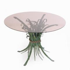  Maison Bagu s A Green Leafy Iron and Glass Table in the manner of Maison Bagues C 1970  - 4272087