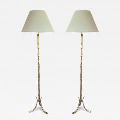  Maison Bagu s A Near Pair of French 1960s Faux Bamboo Bagu s Style Floor Lamps - 3402247