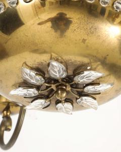 Maison Bagu s Brass and Glass Chandelier by Maison Bagues France c 1930 - 4502922
