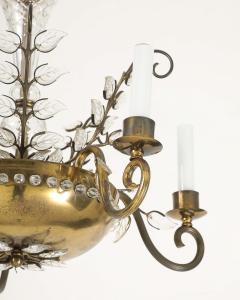  Maison Bagu s Brass and Glass Chandelier by Maison Bagues France c 1930 - 4502924