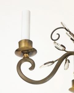  Maison Bagu s Brass and Glass Chandelier by Maison Bagues France c 1930 - 4502926
