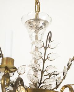  Maison Bagu s Brass and Glass Chandelier by Maison Bagues France c 1930 - 4502927