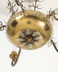  Maison Bagu s Brass and Glass Chandelier by Maison Bagues France c 1930 - 4502928