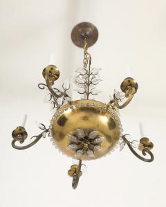  Maison Bagu s Brass and Glass Chandelier by Maison Bagues France c 1930 - 4502930