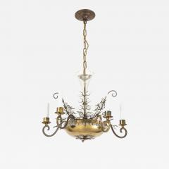  Maison Bagu s Brass and Glass Chandelier by Maison Bagues France c 1930 - 4504351
