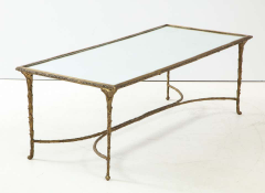  Maison Bagu s Bronze Bagu s Style Cocktail Table with a Mirrored Top - 1842667