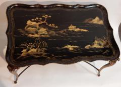  Maison Bagu s Coffee Table Tray Lacquer of China Style Maison Bagu s in Gilded Bronze - 2346621