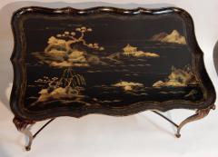  Maison Bagu s Coffee Table Tray Lacquer of China Style Maison Bagu s in Gilded Bronze - 2524640