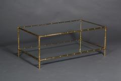  Maison Bagu s Faux Bamboo Brass and Glass Coffee Table - 3712439