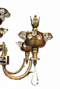  Maison Bagu s French 1940s Cut Glass Eglomise and Gilt Metal Chandelier - 739003