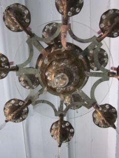  Maison Bagu s French Brass Crystal and Mirror Chandelier by Maison Bagu s Paris 1925 - 1696125