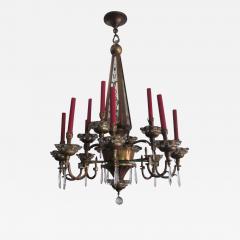  Maison Bagu s French Brass Crystal and Mirror Chandelier by Maison Bagu s Paris 1925 - 1698561