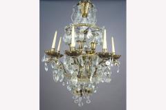  Maison Bagu s French Crystal and Gilt Bronze Chandelier by Maison Bagu s for Jansen - 1707419