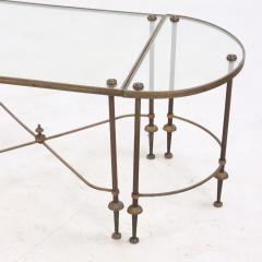  Maison Bagu s French Directoire style brass and glass three piece coffee table C 1960  - 3750469