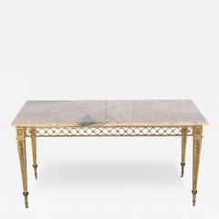  Maison Bagu s French Louis XVI Style Gilded Bronze Coffee Table by Bagu s with Marble Top - 4248502