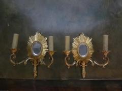  Maison Bagu s French Maison Bagu s Attributed Gilt Bronze Sunburst Sconces - 3649574