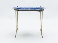  Maison Bagu s French Maison Bagu s bronze blue tray table 1960 - 1328420