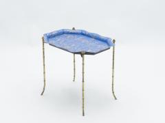 Maison Bagu s French Maison Bagu s bronze blue tray table 1960 - 1328421