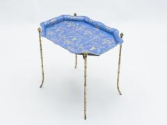  Maison Bagu s French Maison Bagu s bronze blue tray table 1960 - 1328424