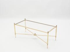  Maison Bagu s French Maison Bagues brass glass coffee table 1950s - 1025904