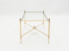  Maison Bagu s French Maison Bagues brass glass coffee table 1950s - 1025905