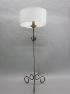  Maison Bagu s French Mid Century Modern Gilt Iron Faux Bamboo Floor Lamp by Maison Bagu s - 4091249
