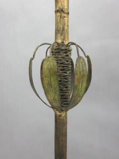  Maison Bagu s French Mid Century Modern Gilt Iron Faux Bamboo Floor Lamp by Maison Bagu s - 4091250