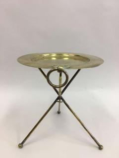  Maison Bagu s French Mid Century Modern Neoclassical Solid Brass Gu ridon or Side Table - 1811622