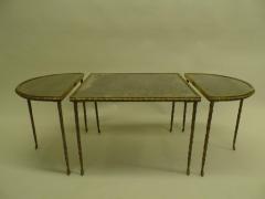  Maison Bagu s French Midcentury 3 Part Gilt Bronze Faux Bamboo Coffee Table by Maison Bagu s - 1707626