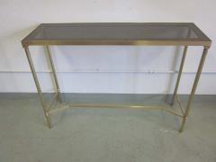  Maison Bagu s French Midcentury Brass and Reverse Painted Glass Console Sofa Table Bagu s - 1770895