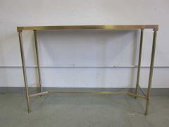  Maison Bagu s French Midcentury Brass and Reverse Painted Glass Console Sofa Table Bagu s - 1770899