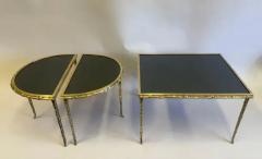  Maison Bagu s French Midcentury Gilt Bronze Faux Bamboo Opaline Coffee Table Maison Bagues - 4112248