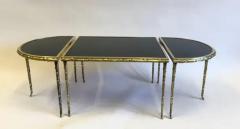  Maison Bagu s French Midcentury Gilt Bronze Faux Bamboo Opaline Coffee Table Maison Bagues - 4112252
