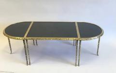  Maison Bagu s French Midcentury Gilt Bronze Faux Bamboo Opaline Coffee Table Maison Bagues - 4112295