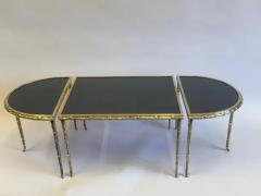  Maison Bagu s French Midcentury Gilt Bronze Faux Bamboo Opaline Coffee Table Maison Bagues - 4112299