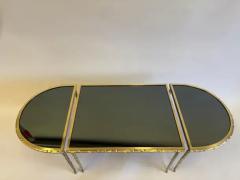  Maison Bagu s French Midcentury Gilt Bronze Faux Bamboo Opaline Coffee Table Maison Bagues - 4112305