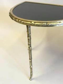  Maison Bagu s French Midcentury Gilt Bronze Faux Bamboo Opaline Coffee Table Maison Bagues - 4112322