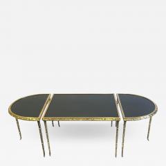  Maison Bagu s French Midcentury Gilt Bronze Faux Bamboo Opaline Coffee Table Maison Bagues - 4123533