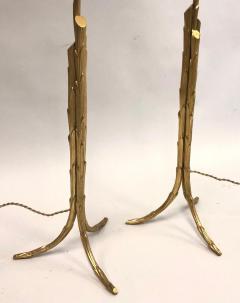  Maison Bagu s French Mod Neoclassic Gilt Bronze Faux Bamboo Table Lamps Maison Bagu s Pair - 2372412