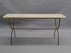  Maison Bagu s French Modern Neoclassical Gilt Iron Faux Bamboo Sofa Table Console Bagu s - 1707511