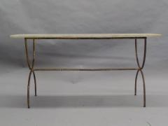  Maison Bagu s French Modern Neoclassical Gilt Iron Faux Bamboo Sofa Table Console Bagu s - 1707512