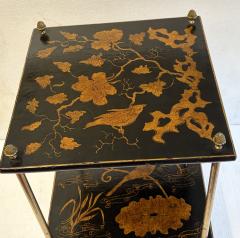  Maison Bagu s House side table with bamboo decoration in gilt bronze and Chinese lacquer tops - 4820845