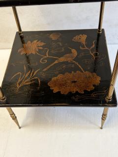  Maison Bagu s House side table with bamboo decoration in gilt bronze and Chinese lacquer tops - 4820879