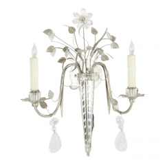  Maison Bagu s Louis XV Style Maison Bagues Rock Crystal Two Light Wall Sconce - 4126188