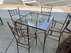  Maison Bagu s MID CENTURY GILT METAL BAMBOO DINING TABLE AND FOUR CHAIRS - 4273786